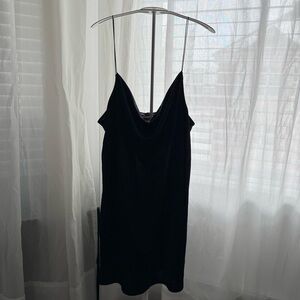 ZARA Large Mini Black Slip Dress